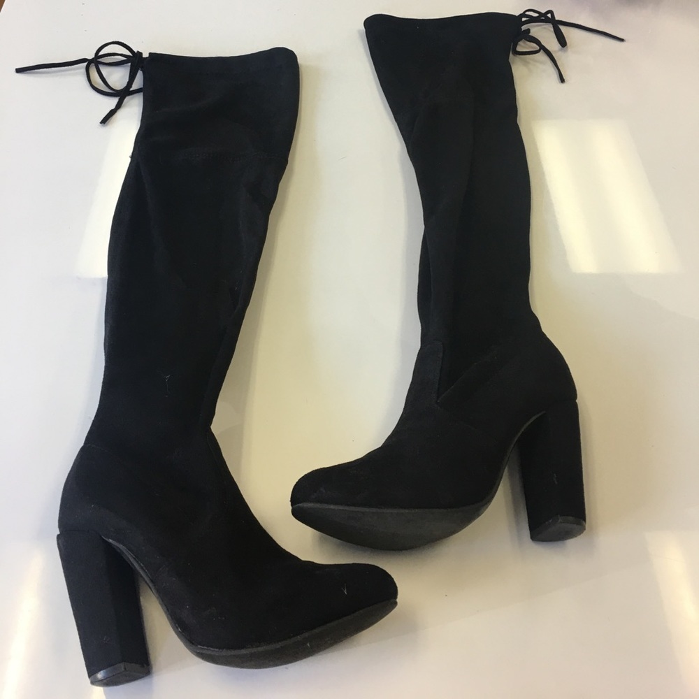 Faux-Suede Knee length boots
